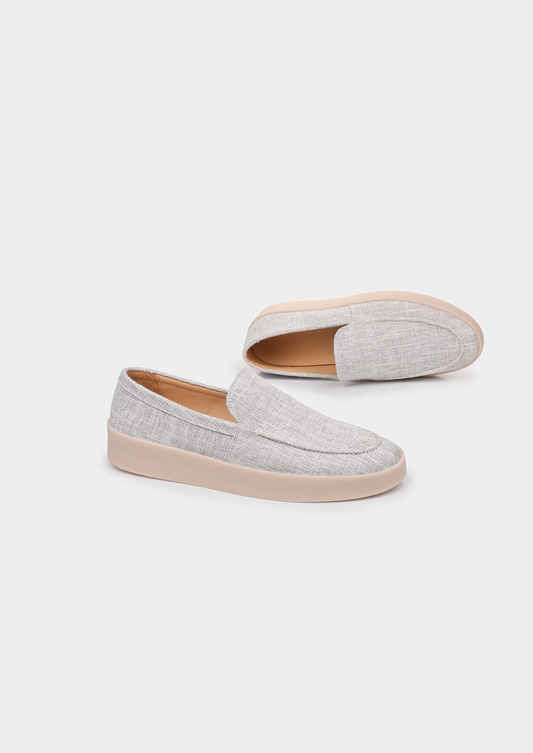 Gray Linen City Loafers | Castielli