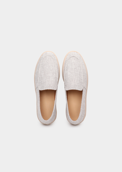 Gray Linen City Loafers | Castielli