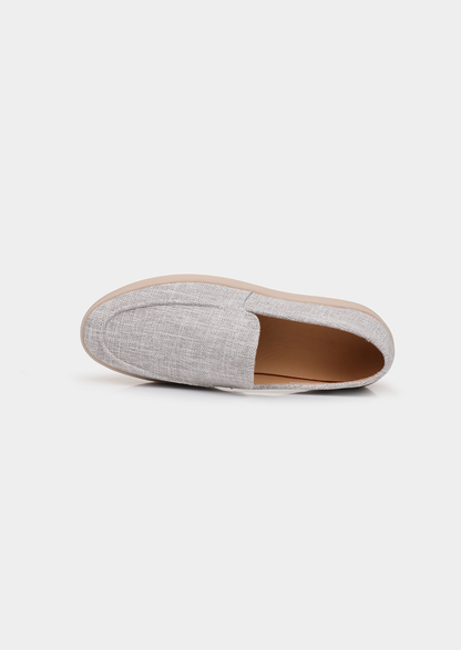 Gray Linen City Loafers | Castielli