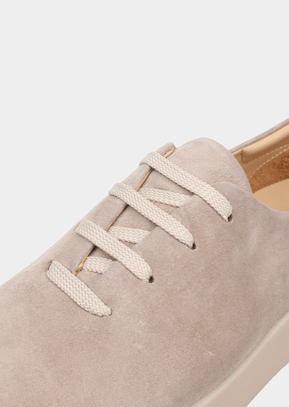 Light Gray Minimal Suede Sneakers | Castielli