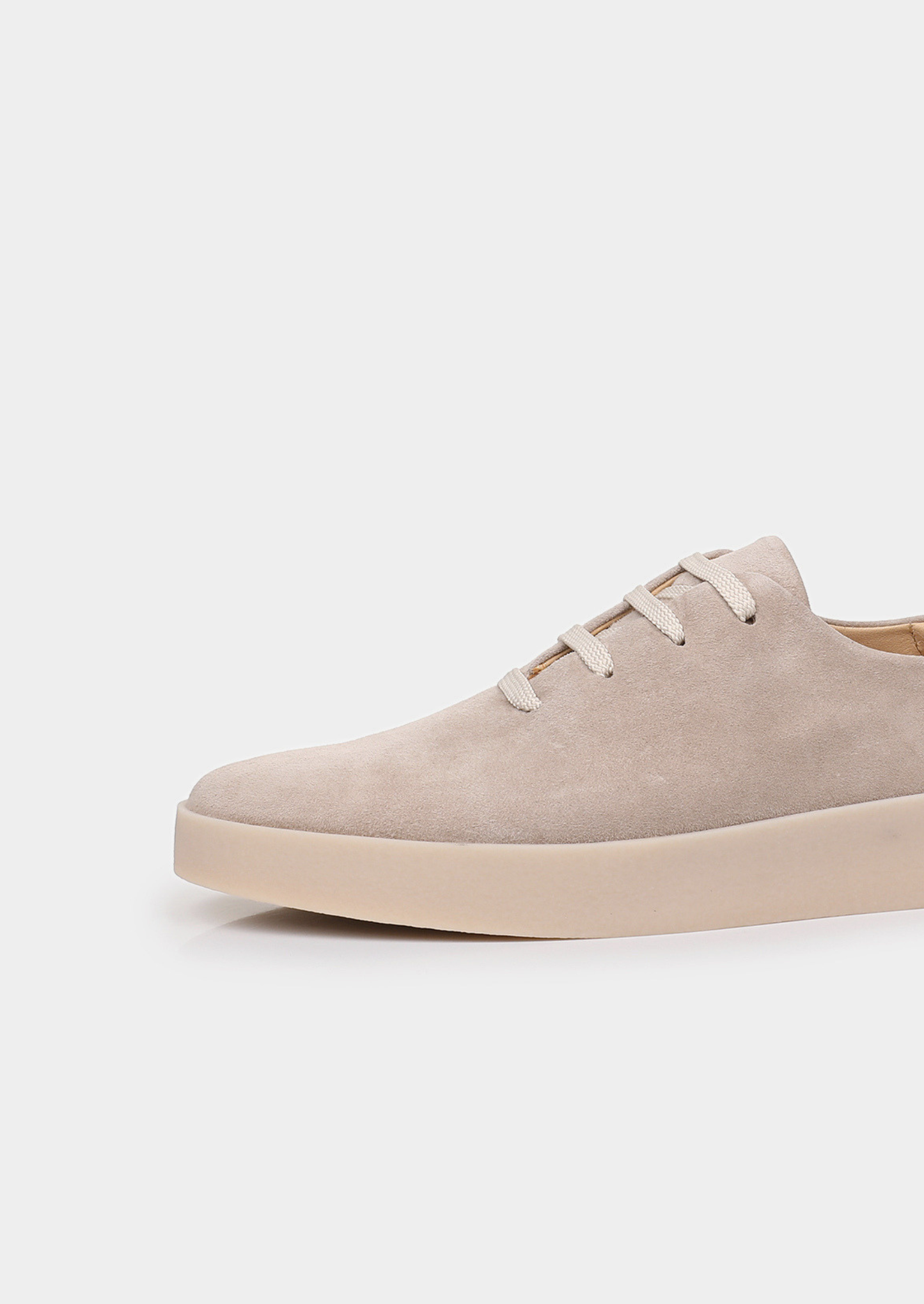 Light Gray Minimal Suede Sneakers | Castielli