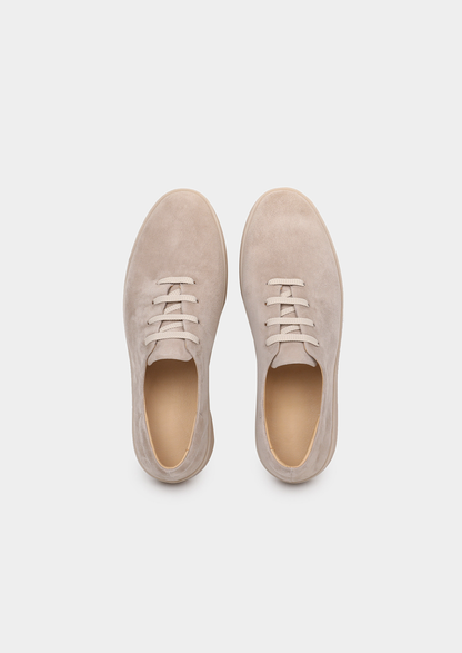 Light Gray Minimal Suede Sneakers | Castielli