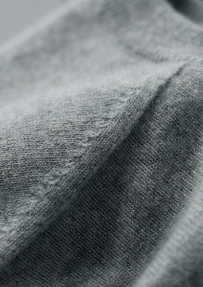 Premium Cashmere Classic Crewneck T-Shirt - Shadow Flint | Castielli
