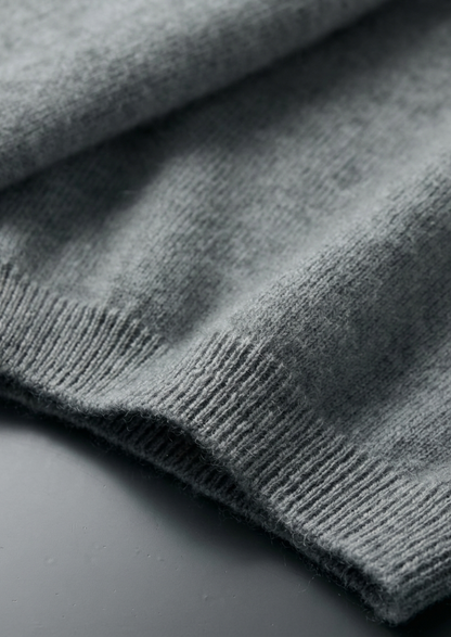 Premium Cashmere Classic Crewneck T-Shirt - Shadow Flint | Castielli