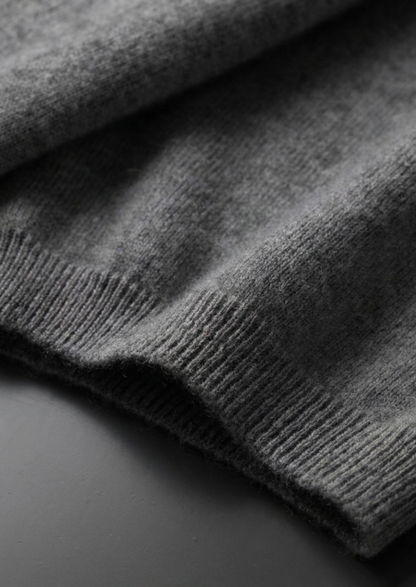 Premium Cashmere Classic Crewneck T-Shirt - Dark Gray | Castielli