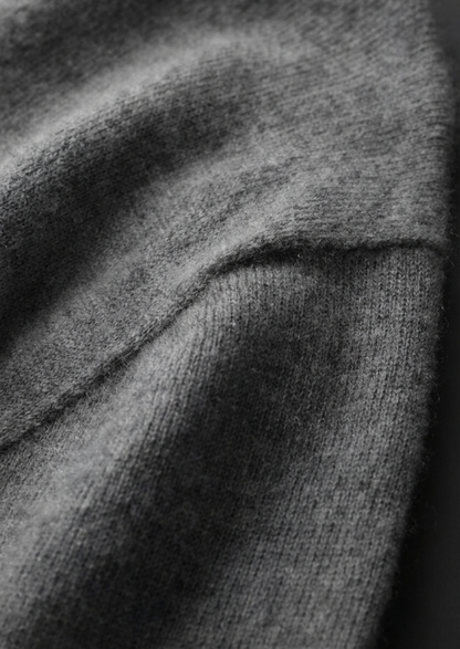Premium Cashmere Classic Crewneck T-Shirt - Dark Gray | Castielli