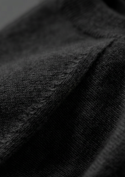 Premium Cashmere Classic Crewneck T-Shirt - Black | Castielli