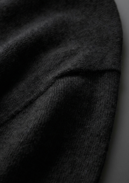 Premium Cashmere Classic Crewneck T-Shirt - Black | Castielli
