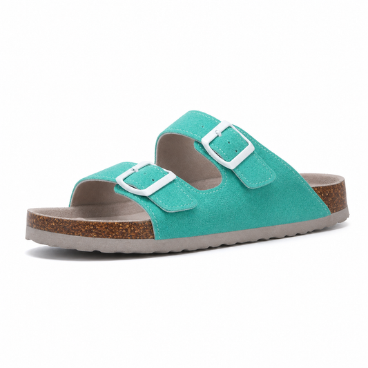 Maibulun Suede Arizona Sandals - Aqua | Castielli