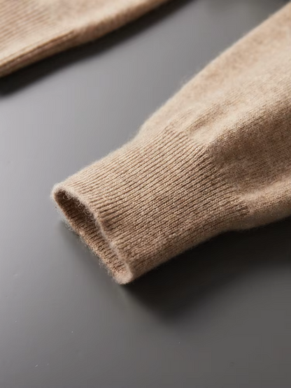 Pure Extra-Fine Merino Wool Beige Leisure Hoodie | Castielli