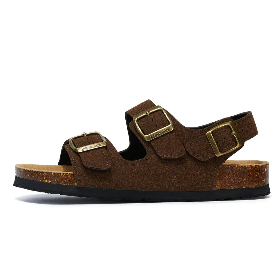 Amalfi Three-Strap Cork Sandals - Dark Brown