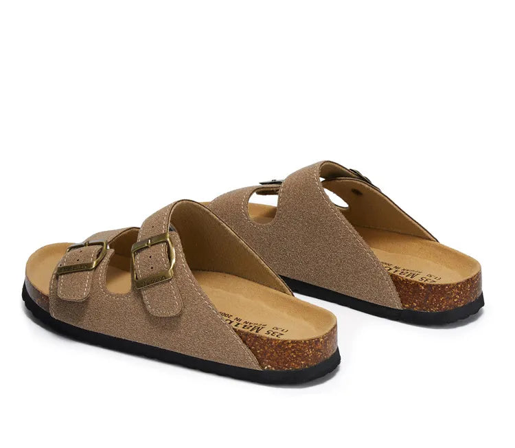 Maibulun Suede Arizona Sandals - Sand | Castielli