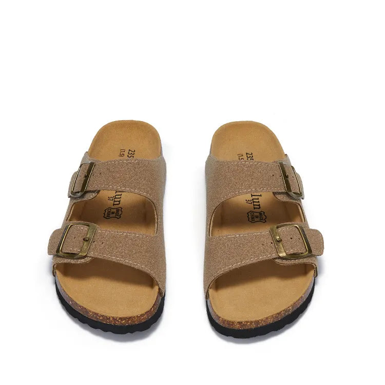 Maibulun Suede Arizona Sandals - Sand | Castielli