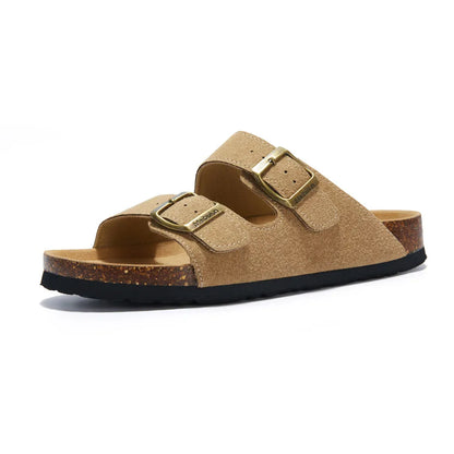 Maibulun Suede Arizona Sandals - Light Brown | Castielli