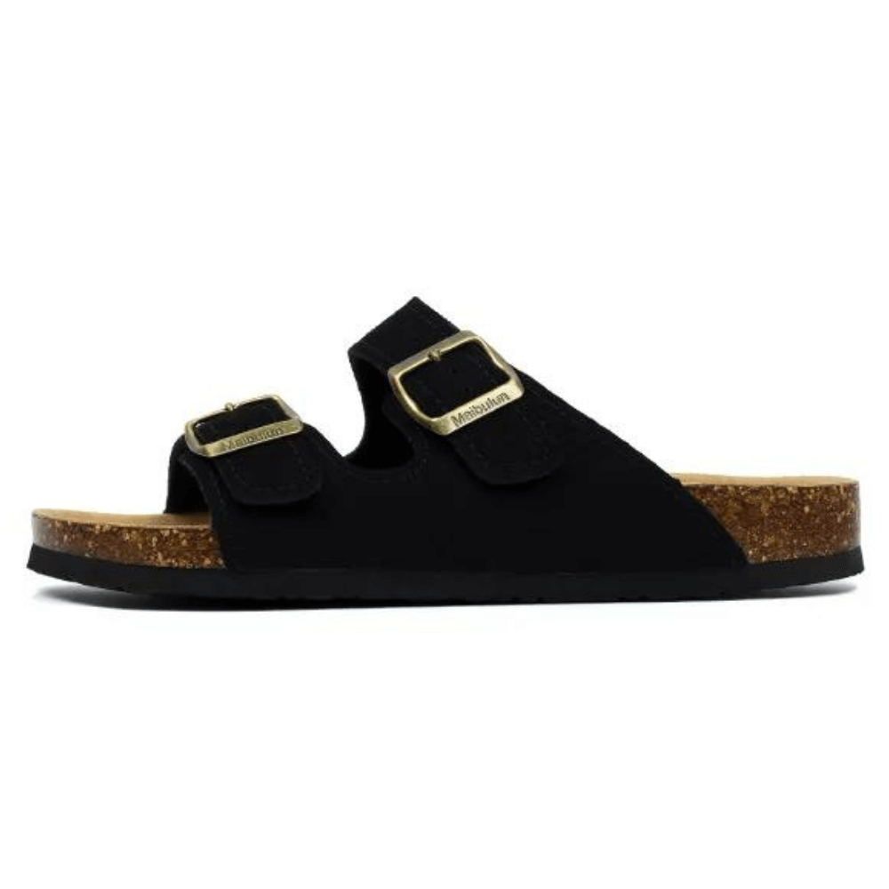 Maibulun Suede Arizona Sandals - Black | Castielli