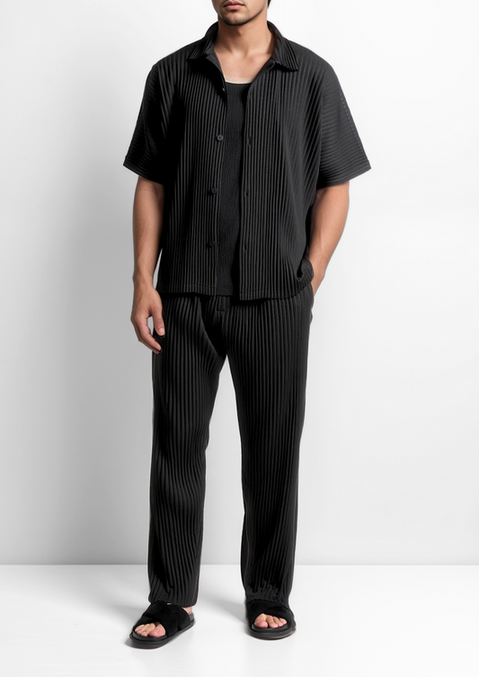 Black Pleated Summer Set | Castielli