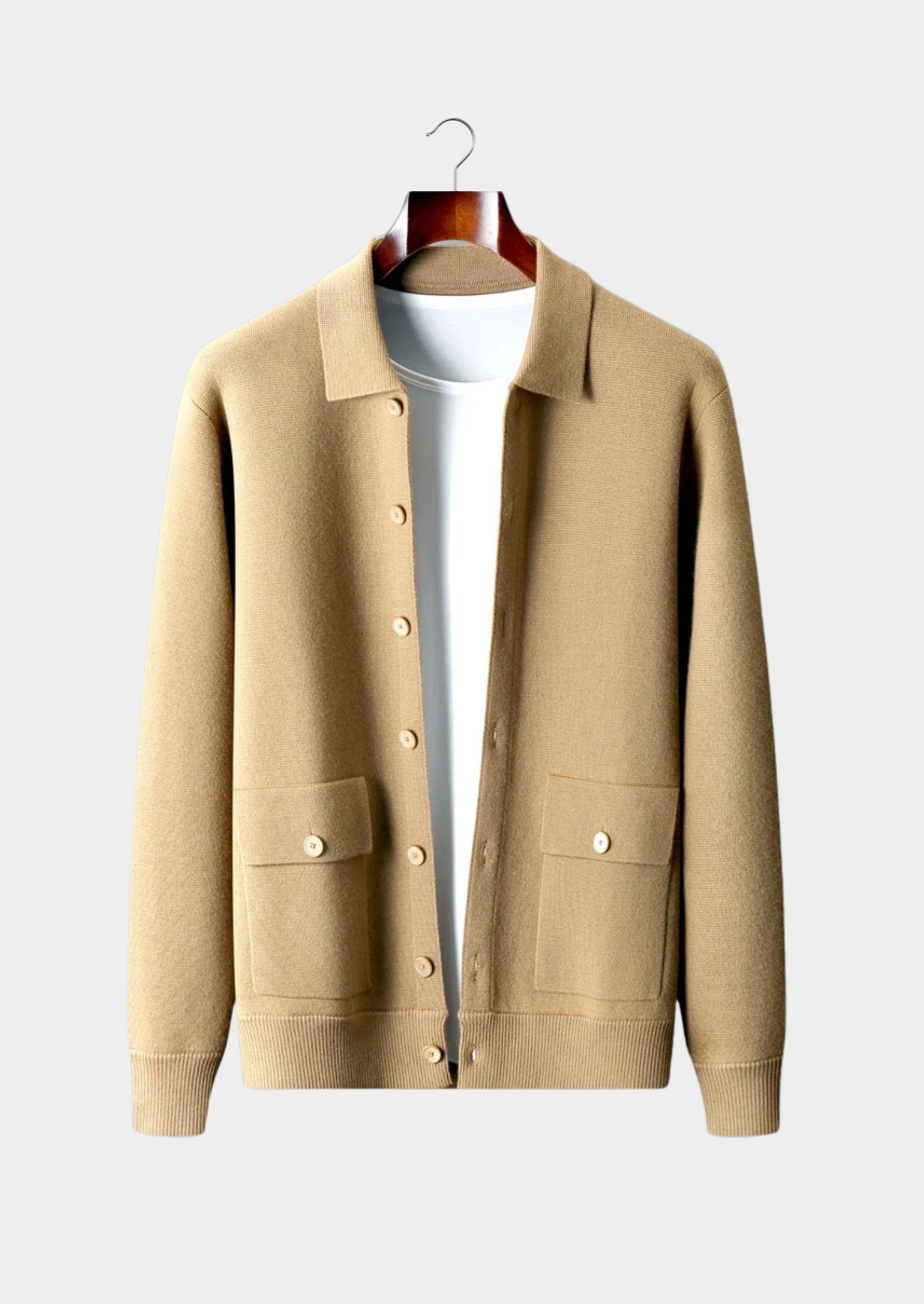 Pure Extra-Fine Merino Wool Button Overshirt | Castielli
