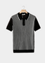 Black Vertical Striped Polo