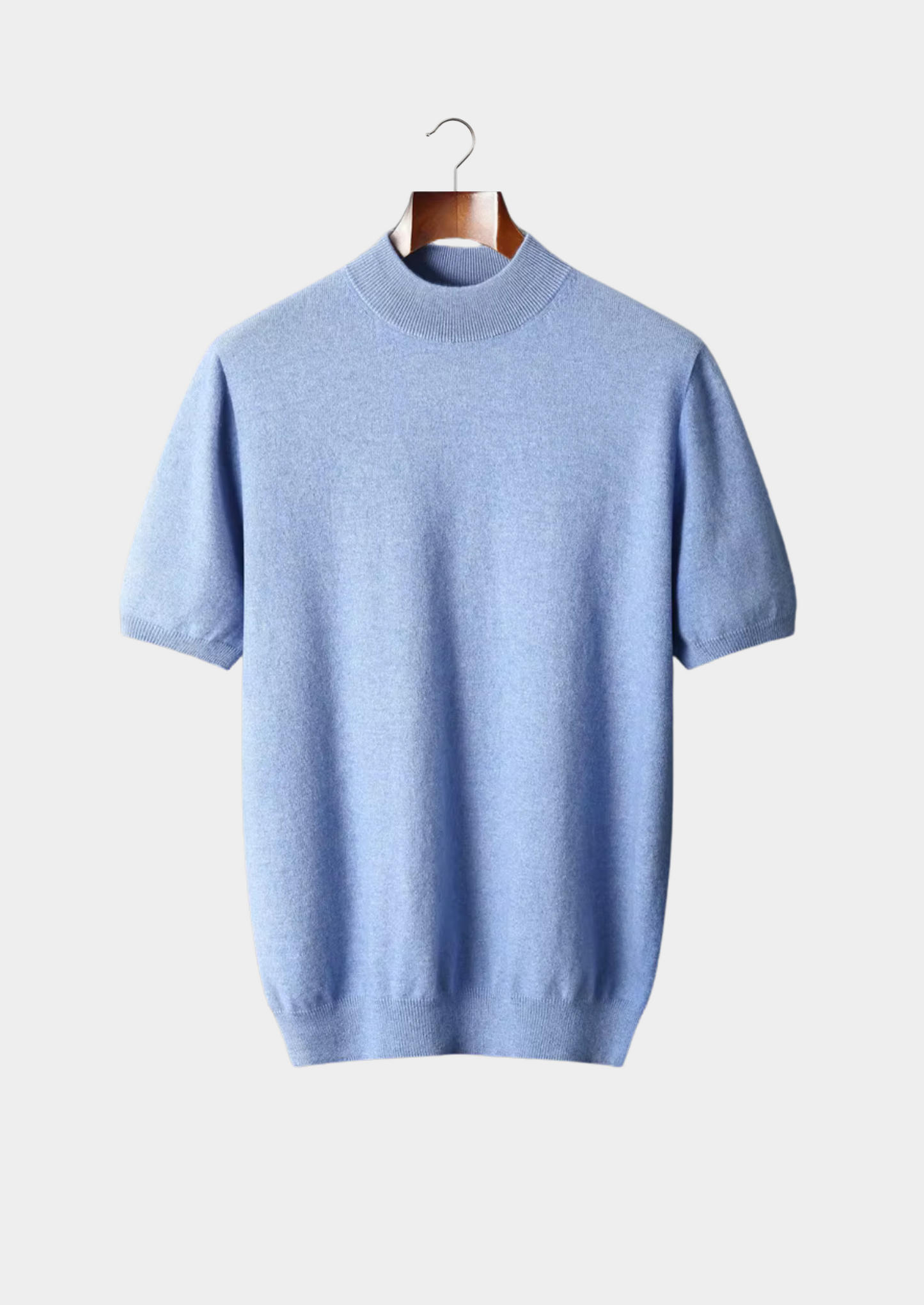 Premium Cashmere Mock Neck T-Shirt | Castielli