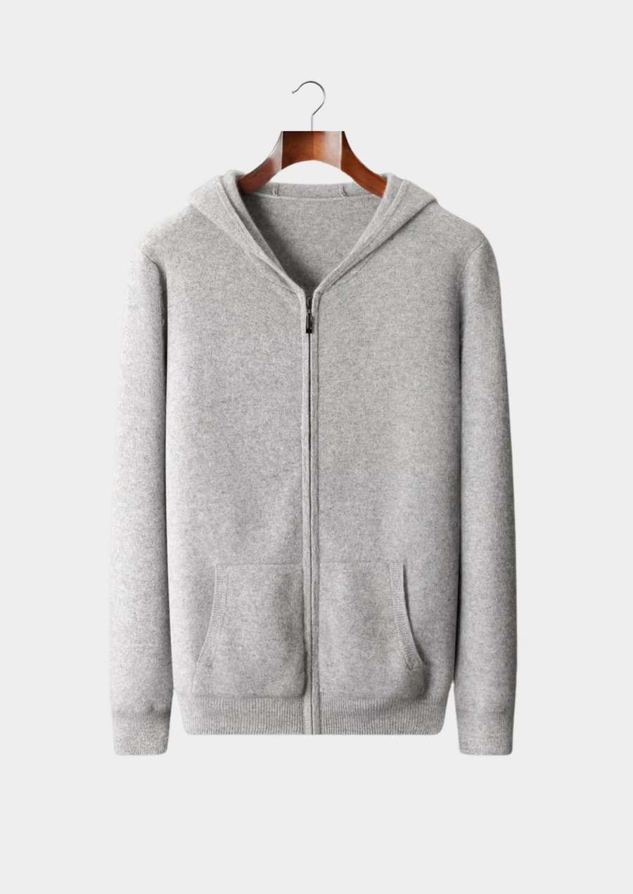 Pure Extra-Fine Merino Wool Zipper Hoodie