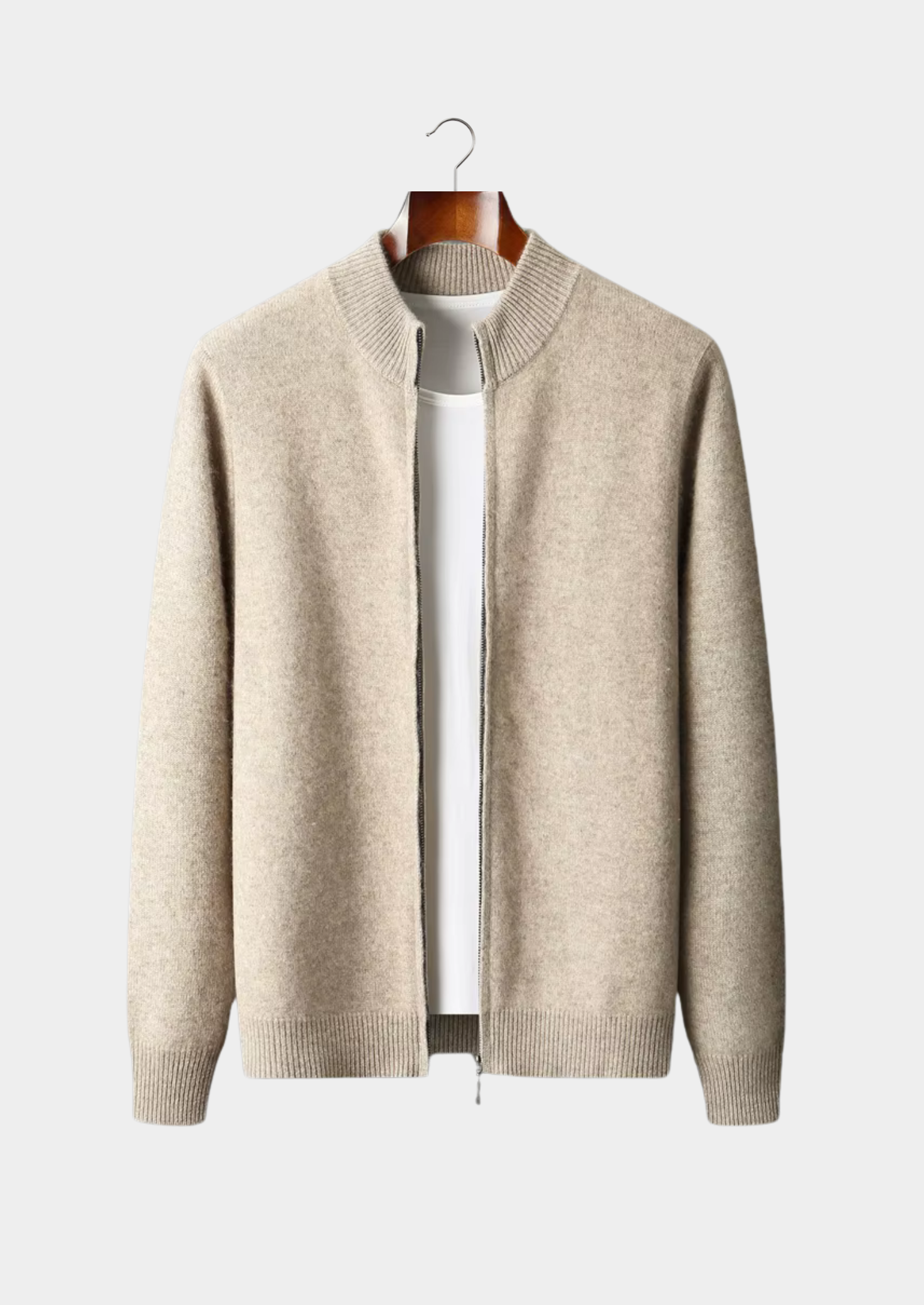 Pure Extra-Fine Merino Wool Zipper Cardigan | Castielli