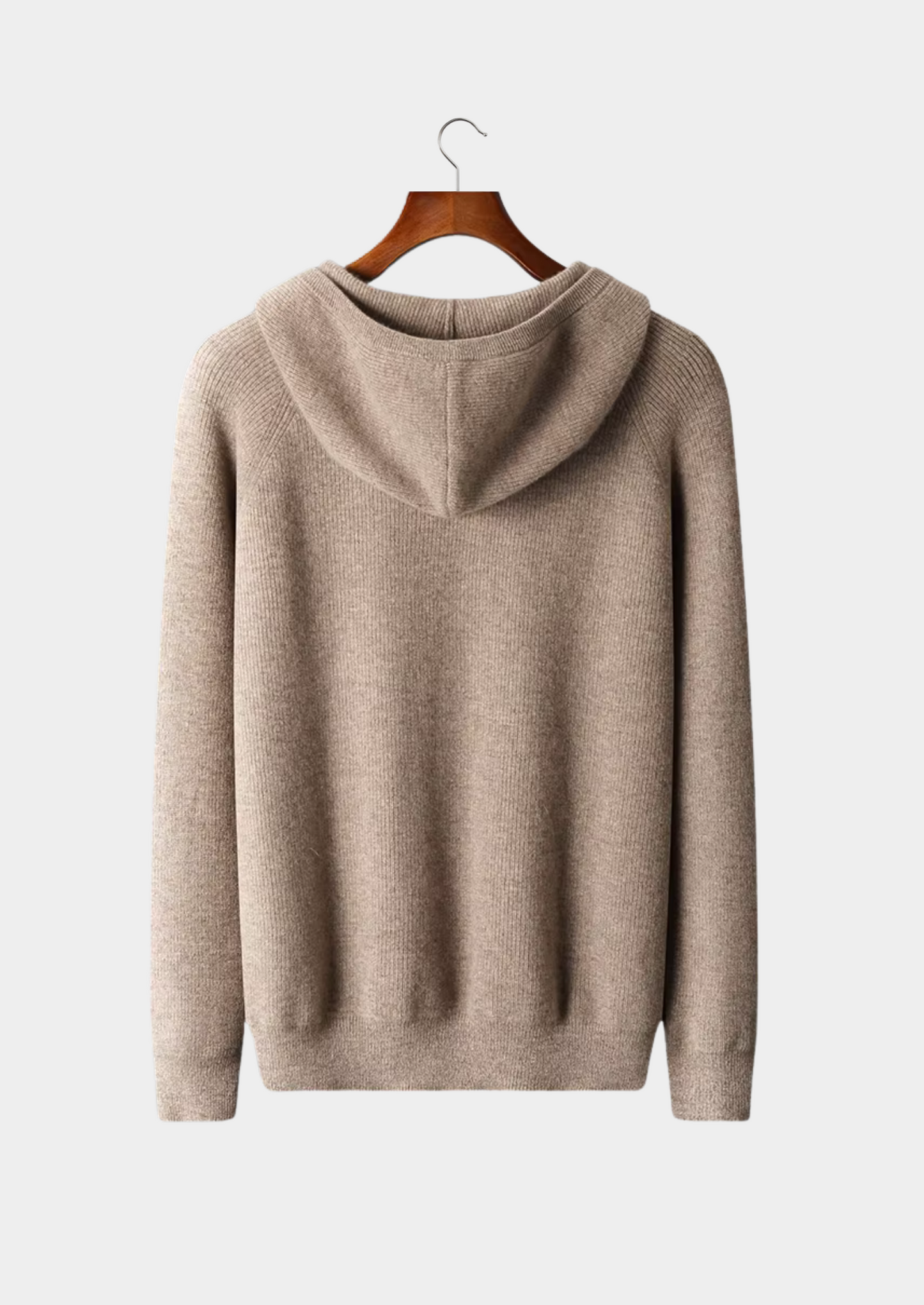 Pure Extra-Fine Merino Wool Ribbed Zip Hoodie | Castielli