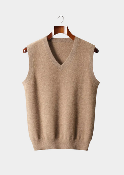Pure Extra-Fine Merino Wool V-Neck Vest | Castielli