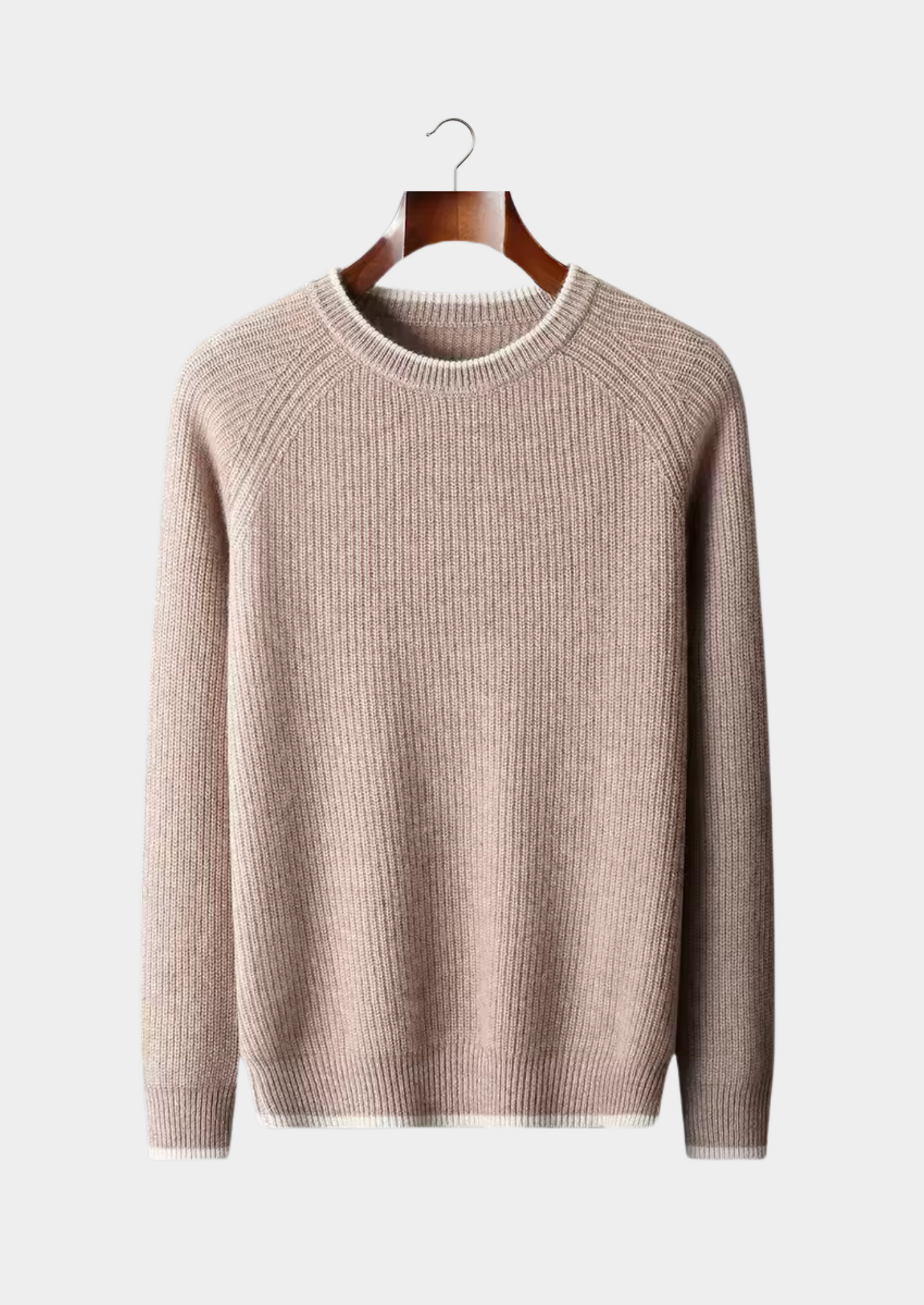 Pure Extra-Fine Merino Wool Two Tone Crewneck | Castielli