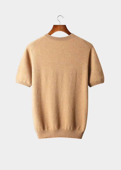 Premium Cashmere Classic Crewneck T-Shirt - Honey Mustard | Castielli