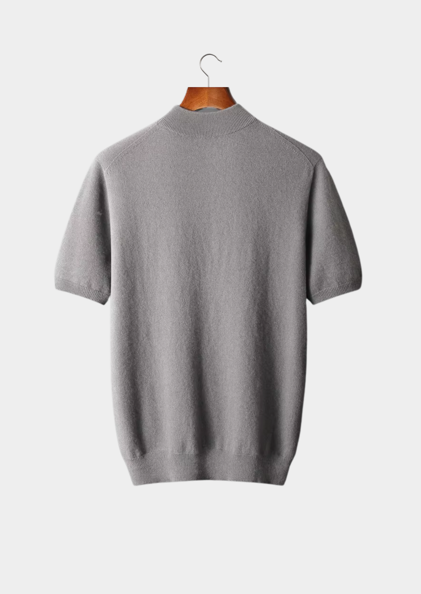 Premium Cashmere Mock Neck T-Shirt | Castielli