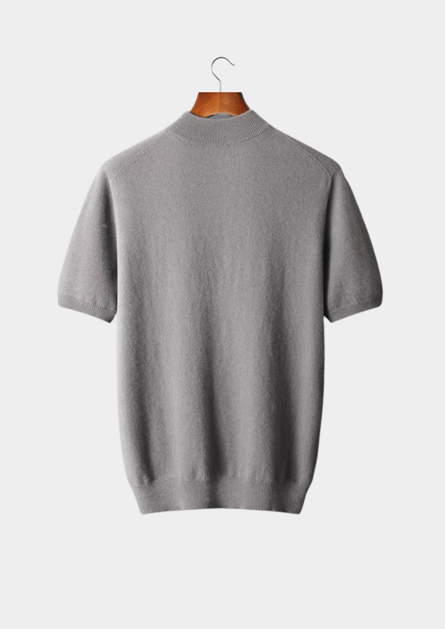 Premium Cashmere Mock Neck T-Shirt | Castielli
