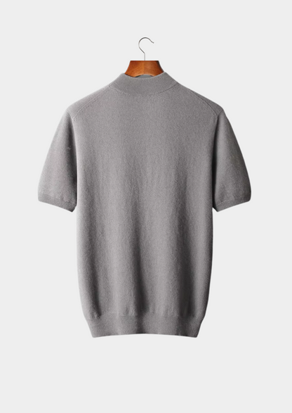 Premium Cashmere Mock Neck T-Shirt | Castielli