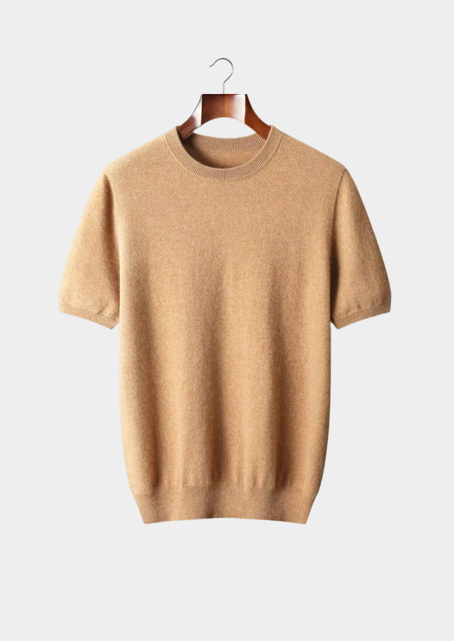 Premium Cashmere Classic Crewneck T-Shirt - Honey Mustard | Castielli