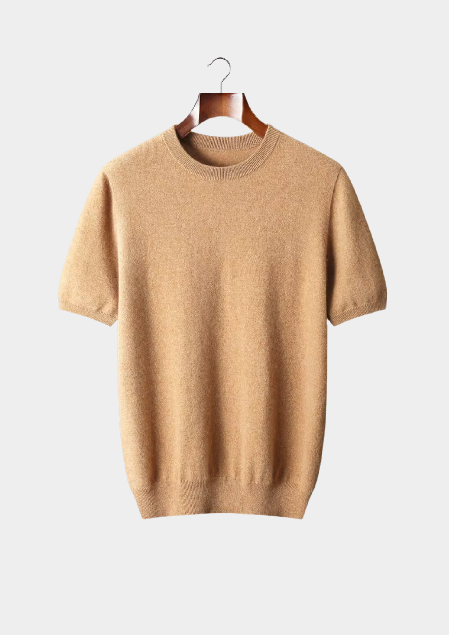 Premium Cashmere Classic Crewneck T-Shirt - Honey Mustard | Castielli