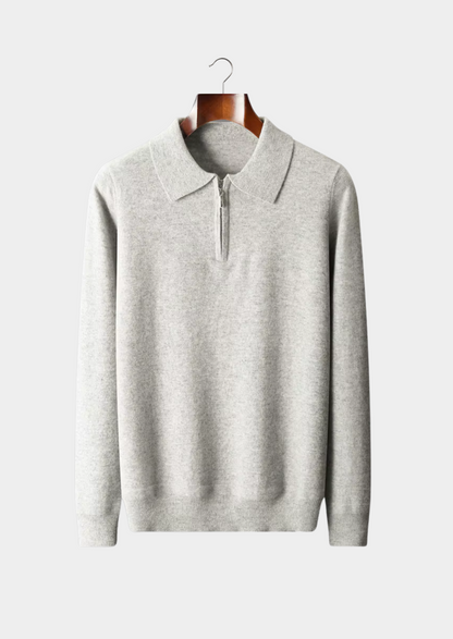 Pure Extra-Fine Merino Wool Half Zip Polo | Castielli