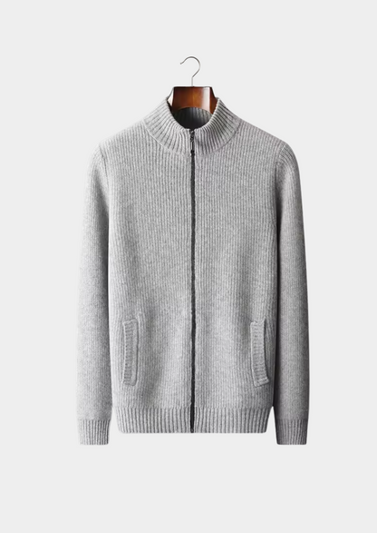 Pure Extra-Fine Merino Wool Ribbed Cardigan | Castielli