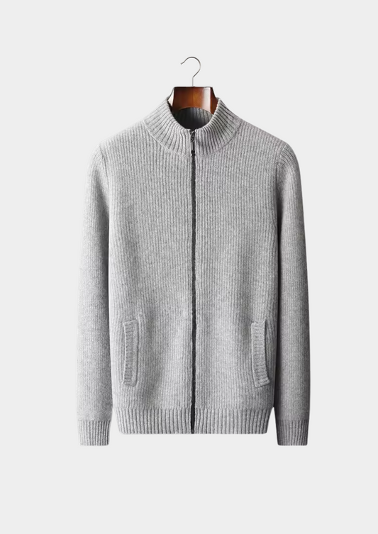 Pure Extra-Fine Merino Wool Ribbed Cardigan | Castielli