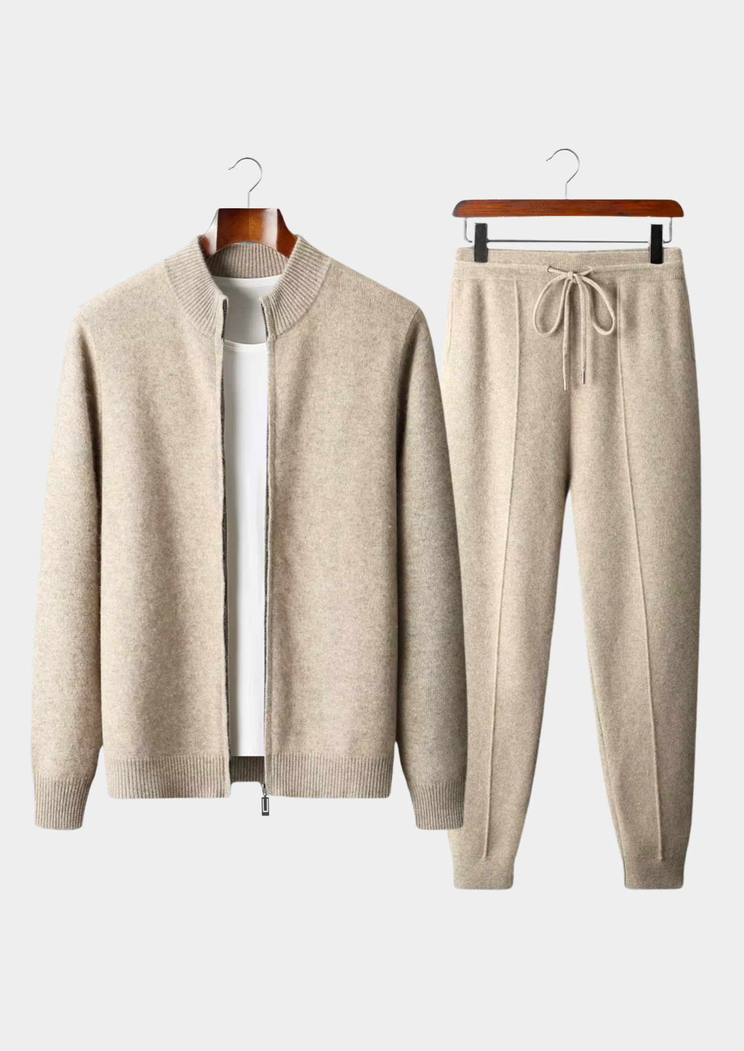 Pure Extra-Fine Merino Wool Sand Luzzo Set | Castielli