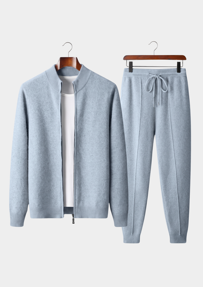 Pure Extra-Fine Merino Wool Light Blue Luzzo Set | Castielli