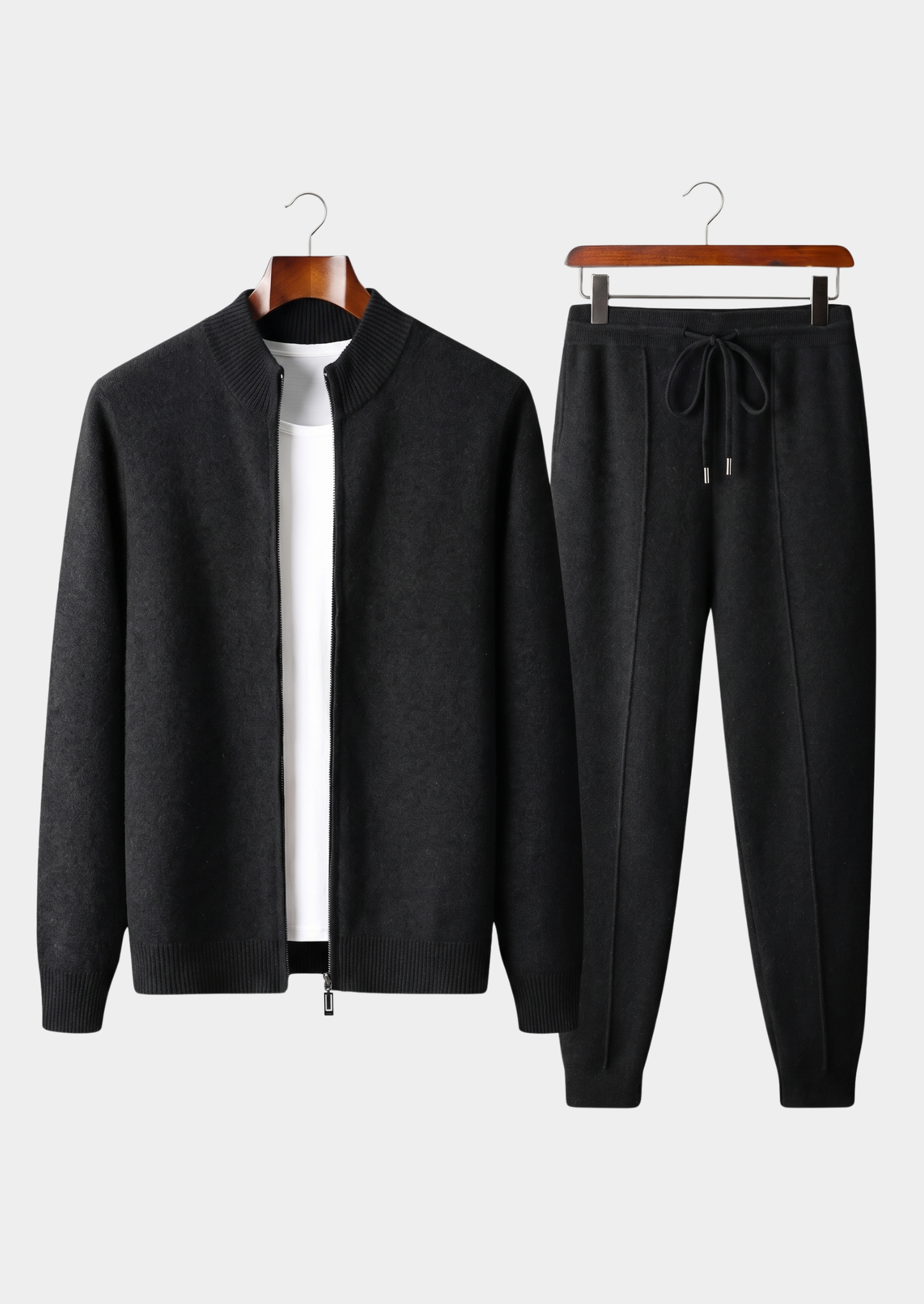 Pure Extra-Fine Merino Wool Black Luzzo Set | Castielli