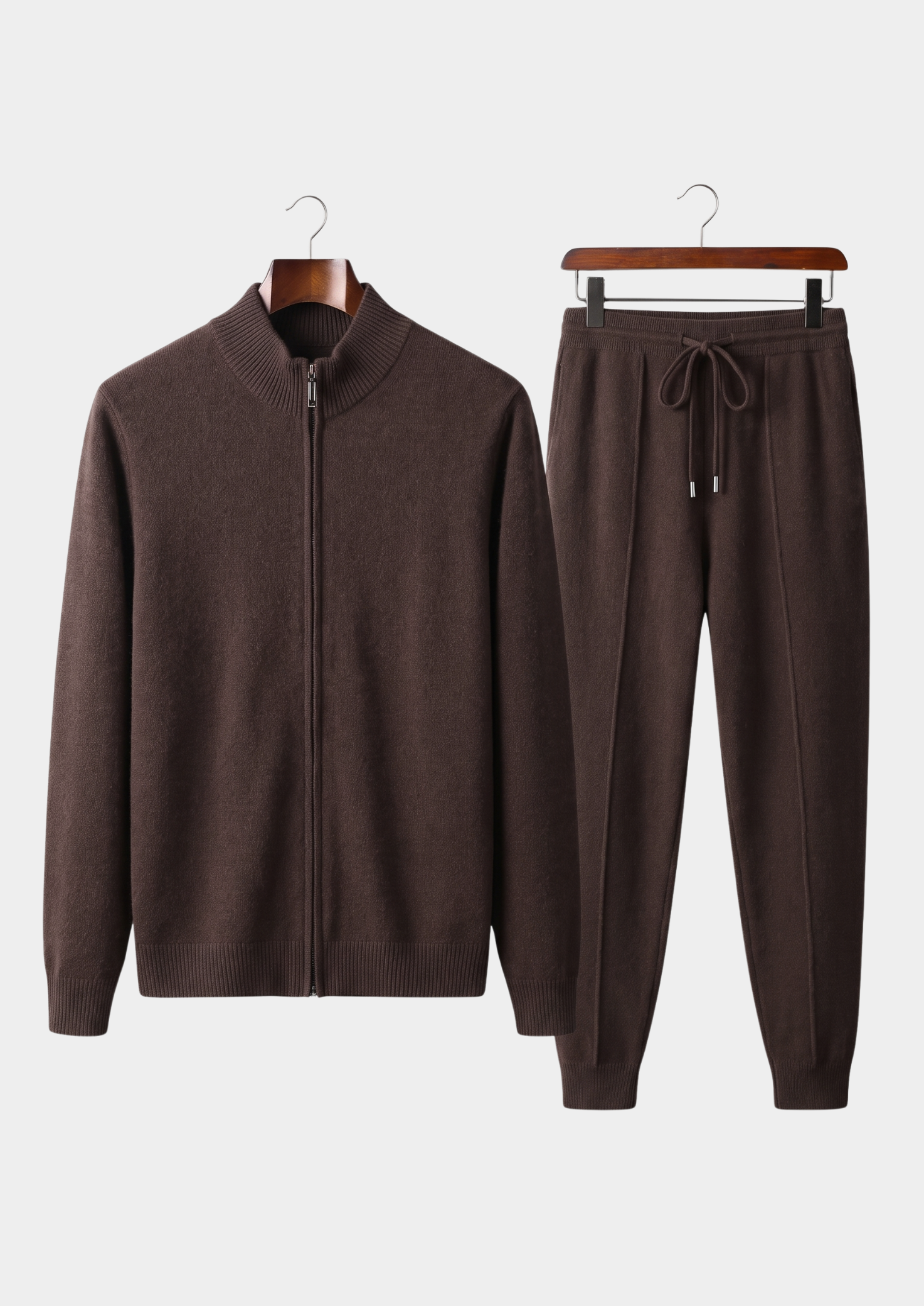 Pure Extra-Fine Merino Wool Dark Brown Luzzo Set | Castielli