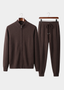 Pure Extra-Fine Merino Wool Dark Brown Luzzo Set