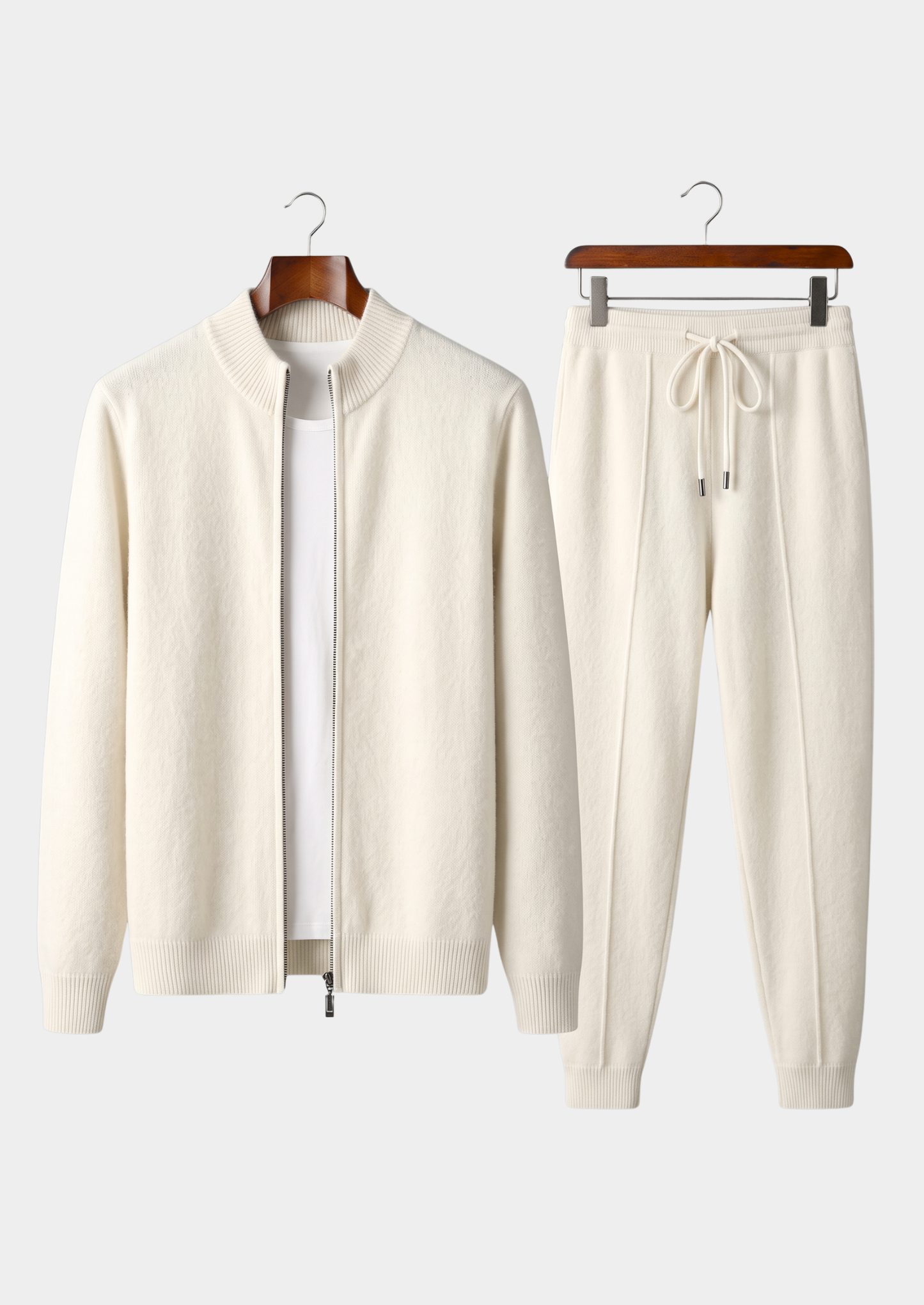 Pure Extra-Fine Merino Wool Cream White Luzzo Set | Castielli